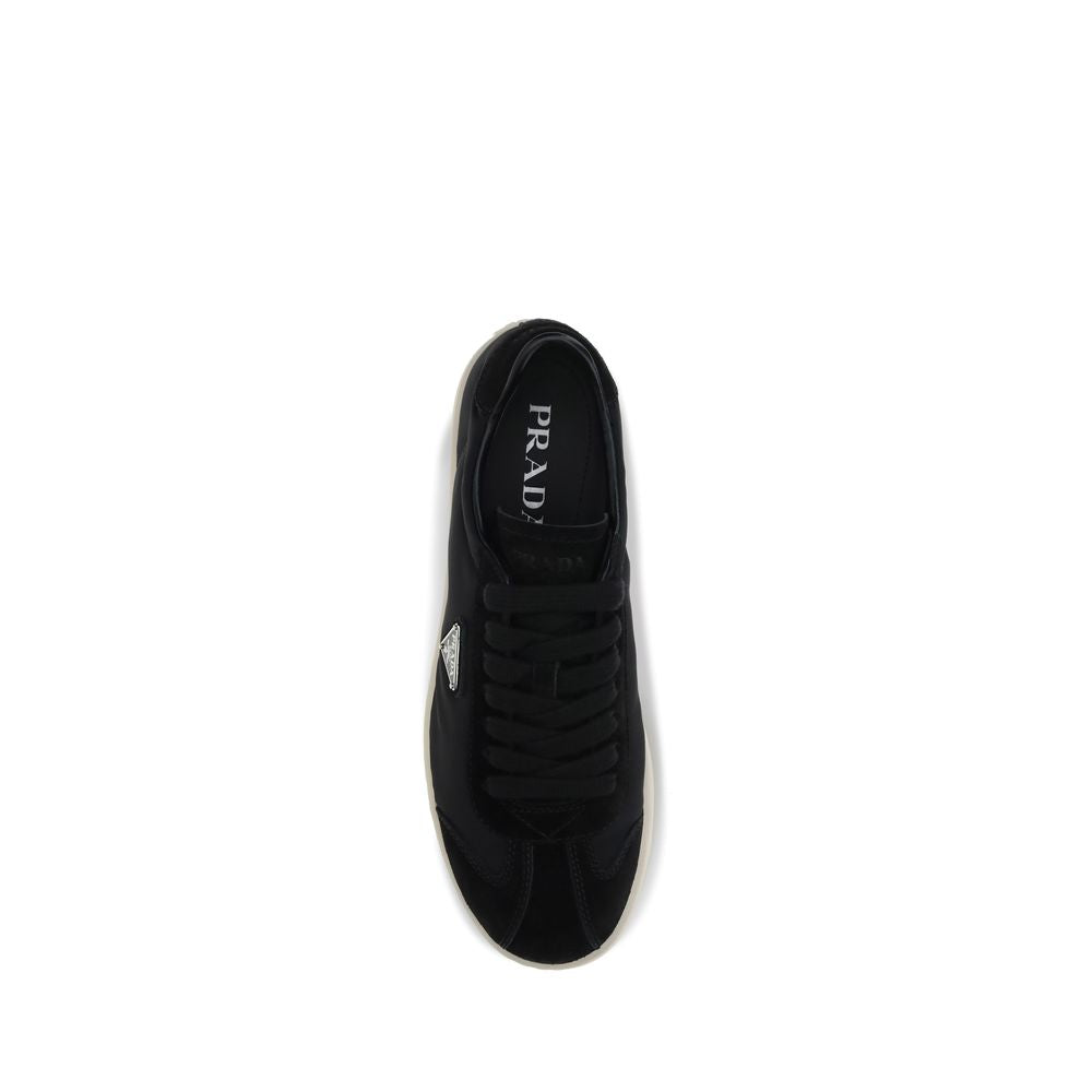 Prada Black Leather Low Top Sneakers