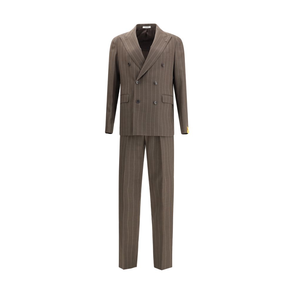 Tagliatore Gray Fleece Wool Suits And Blazer