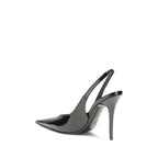 Amina Muaddi Black Leather Pumps