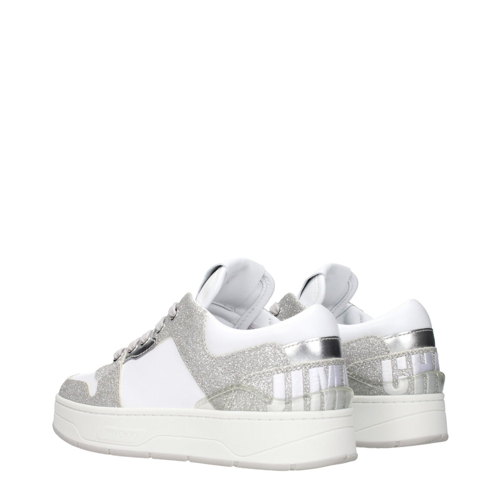 Jimmy Choo White Leather Low Top Sneakers