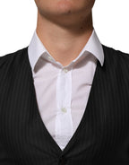 Authentic Designer Authentic Designer Dolce & Gabbana Black Wool Men Dress Formal Waistcoat Vest