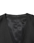 Authentic Designer Authentic Designer Dolce & Gabbana Black Wool Men Dress Formal Waistcoat Vest
