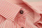 Dolce & Gabbana Red White Striped Cotton Short Sleeve Shirt