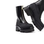 Chloé Black Calfskin Lace-Up Boots