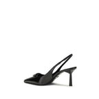 Prada Black Calf Leather Bos Taurus High Heel Pumps