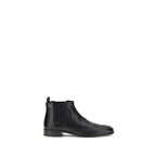 Prada Black Calf Leather Bos Taurus Ankle Boots