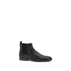 Prada Black Calf Leather Bos Taurus Ankle Boots