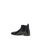 Prada Black Calf Leather Bos Taurus Ankle Boots