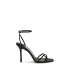 Jimmy Choo Black Calf Leather Bos Taurus Stiletto Heel Sandals