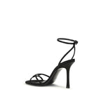 Jimmy Choo Black Calf Leather Bos Taurus Stiletto Heel Sandals