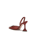 Amina Muaddi Bordeaux Polyester High Heel Pumps