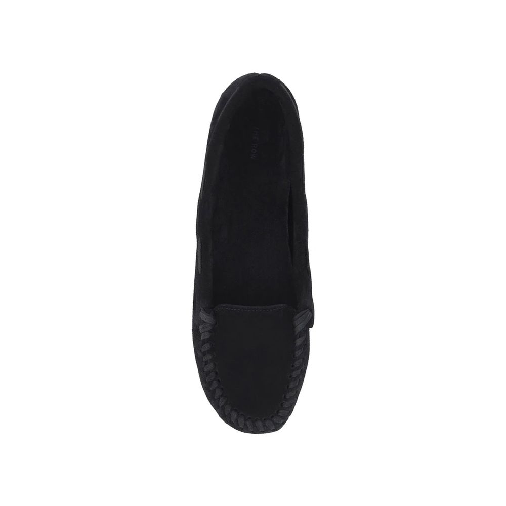 The Row Black Calfskin Moccassin