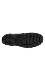 Authentic Designer Authentic Designer Dolce & Gabbana Black Patchwork Leather Mid Calf Boot  Shoes