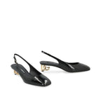 Dolce & Gabbana Black Calfskin Mid Heel Pumps