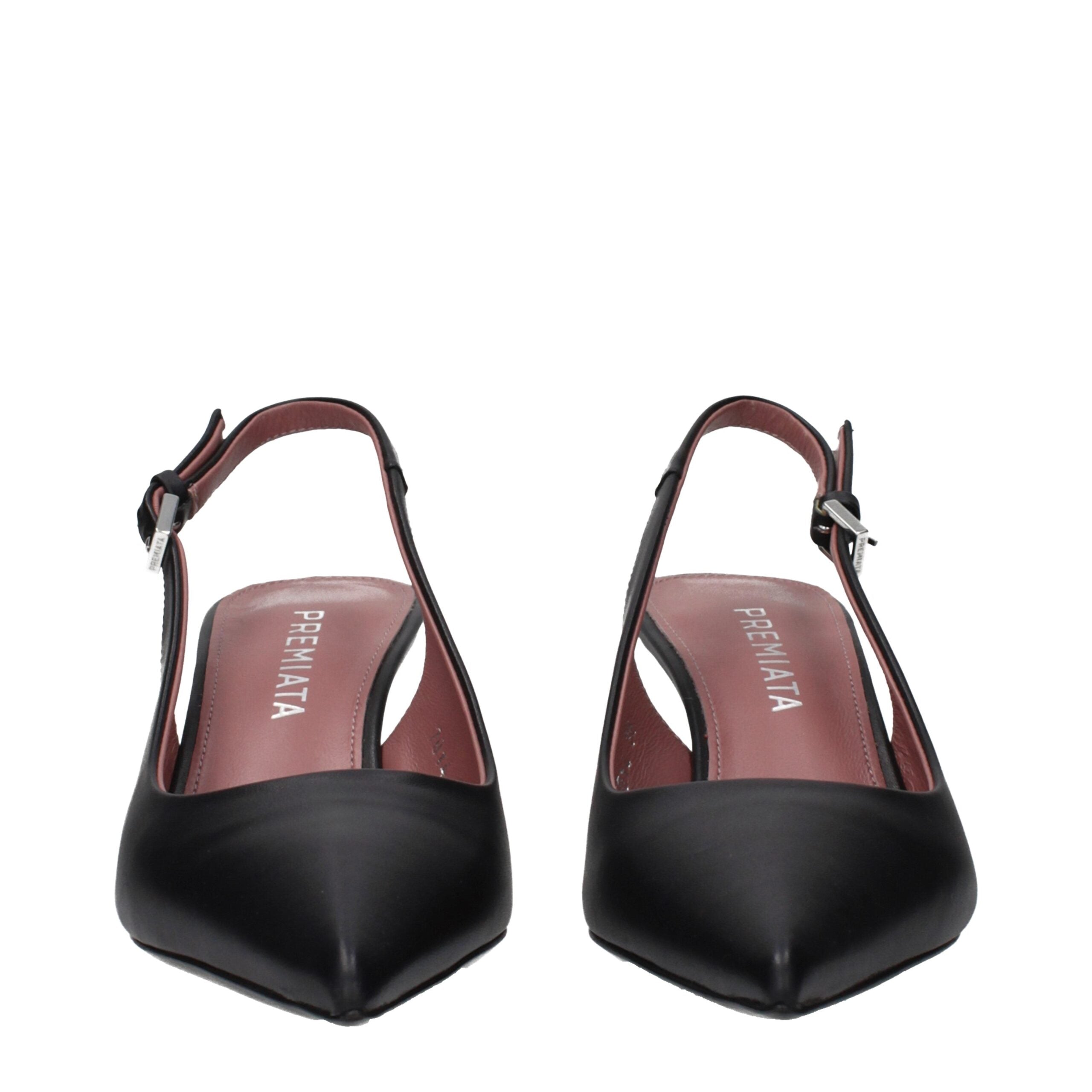 Premiata Black Leather Platform Pumps