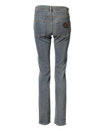 Authentic Designer Authentic Designer Dolce & Gabbana Blue Two Tone Cotton Men Skinny Denim Jeans