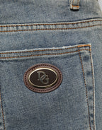 Authentic Designer Authentic Designer Dolce & Gabbana Blue Two Tone Cotton Men Skinny Denim Jeans