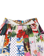 Dolce & Gabbana Multicolor Patchwork High Waist Midi Skirt