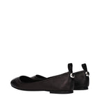 The Attico Black Leather Ballet Flats