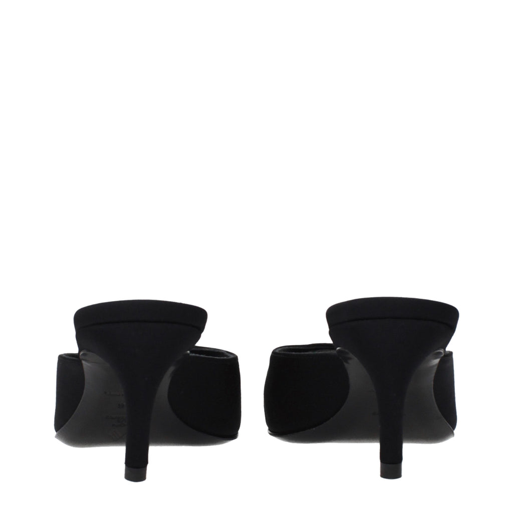 The Attico Black Fabric Flat Sandals