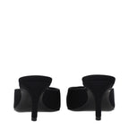 The Attico Black Fabric Flat Sandals