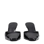 The Attico Black Leather Flat Sandals