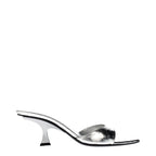 The Attico Gray Leather Flat Sandals