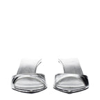 The Attico Gray Leather Flat Sandals