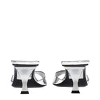 The Attico Gray Leather Flat Sandals