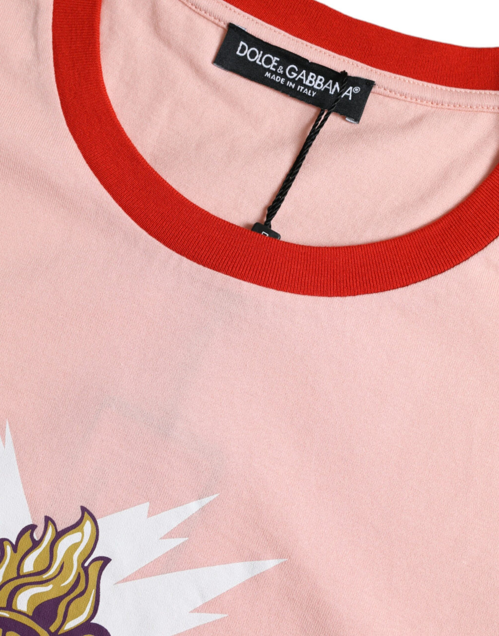 Dolce & Gabbana Pink Graphic Print Cotton Crew Neck T-shirt