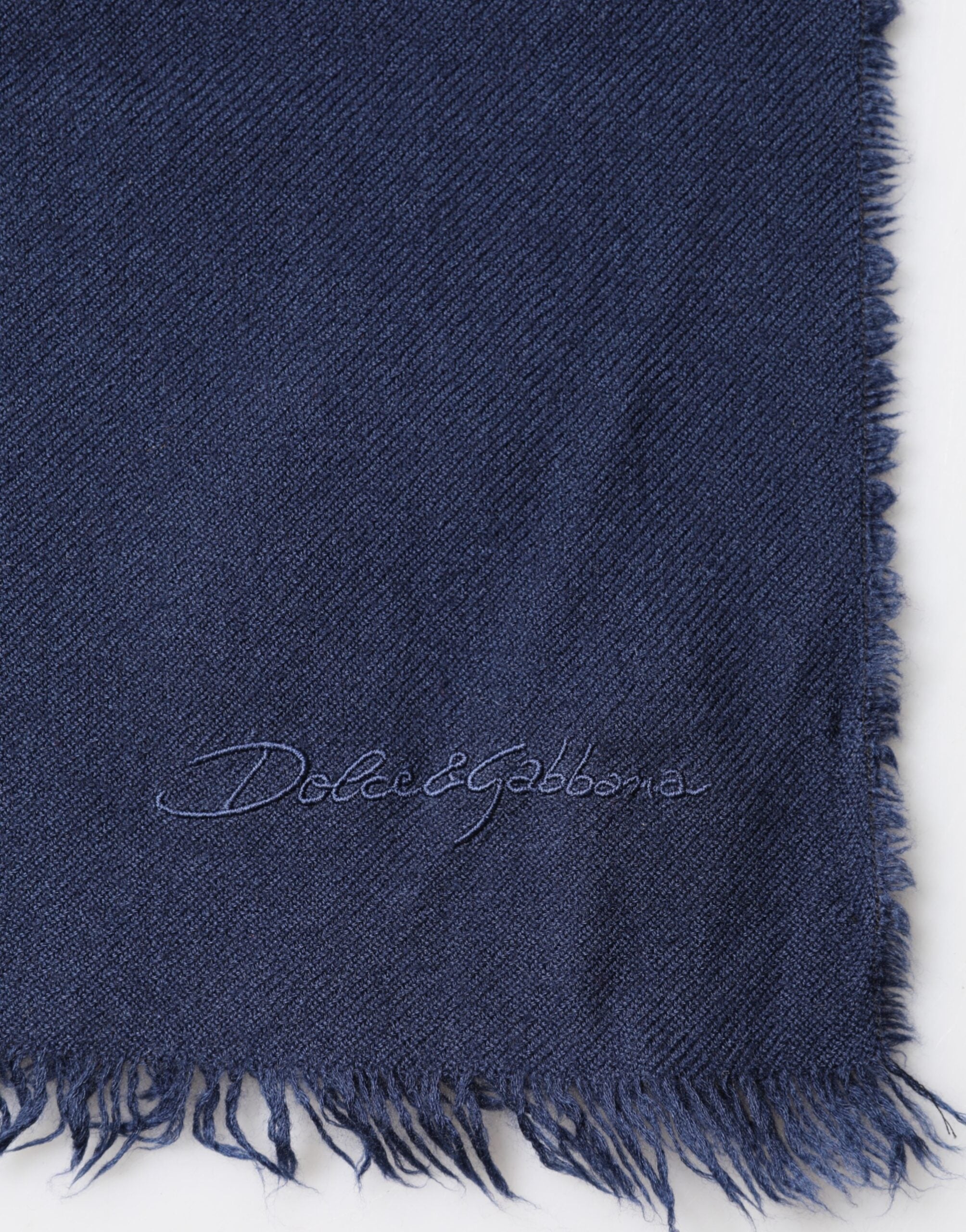 Authentic Designer Dolce & Gabbana Scarf Blue Cashmere Neck Wrap Shawl Men