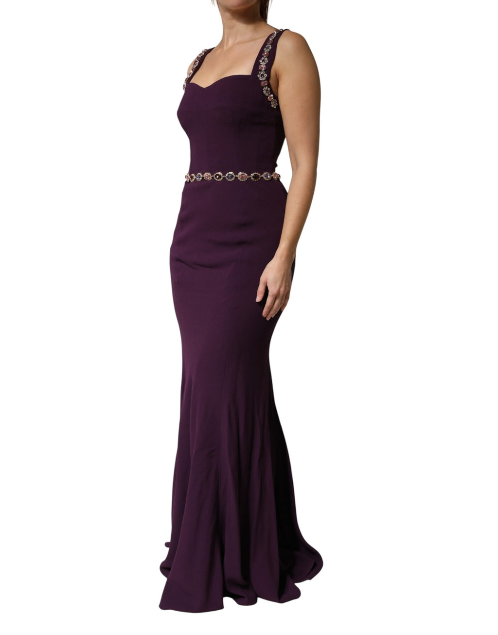 Dolce & Gabbana Violet Embellished Sheath Mermaid Gown Dress - DR81970-40