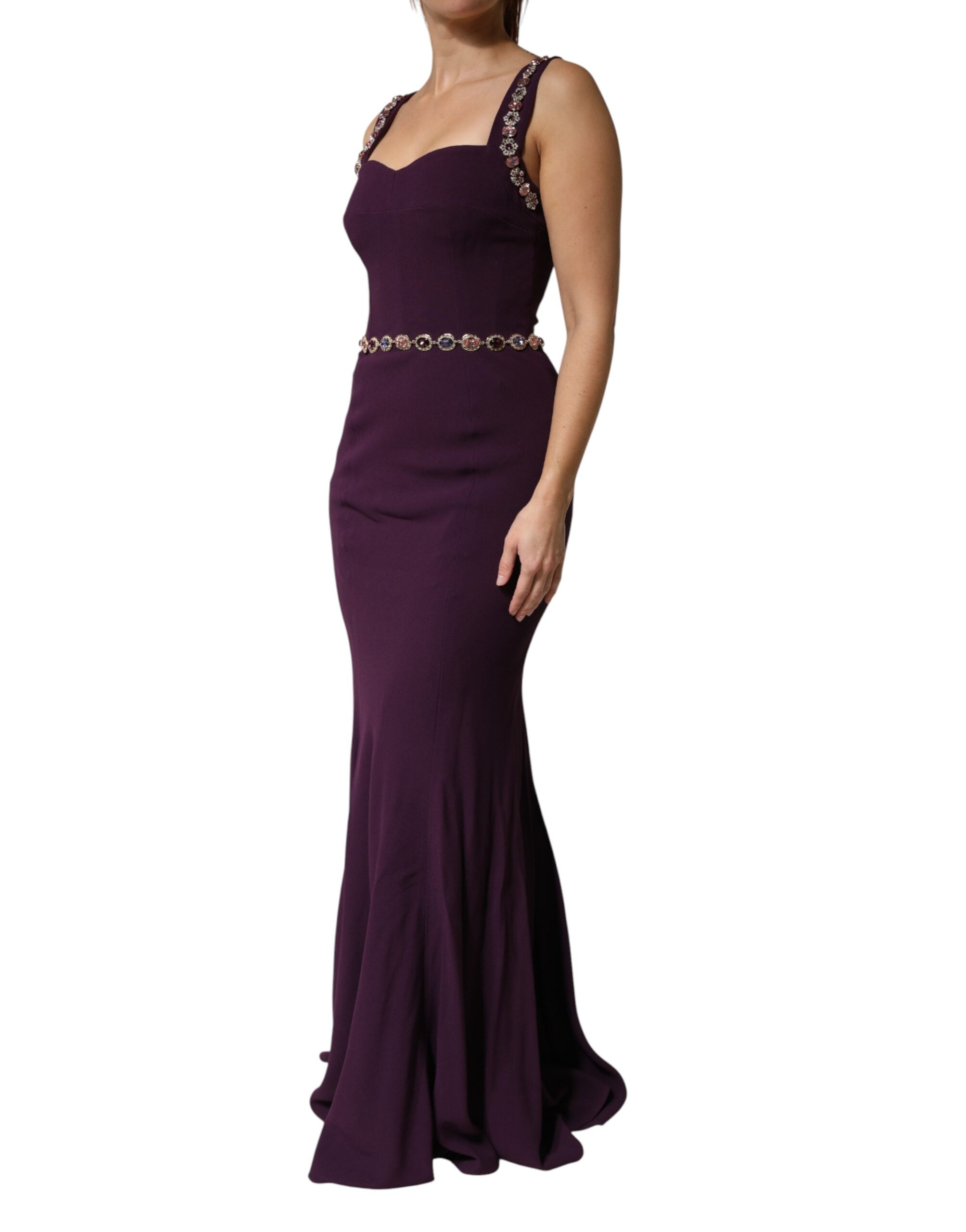 Dolce & Gabbana Violet Embellished Sheath Mermaid Gown Dress - DR81970-40