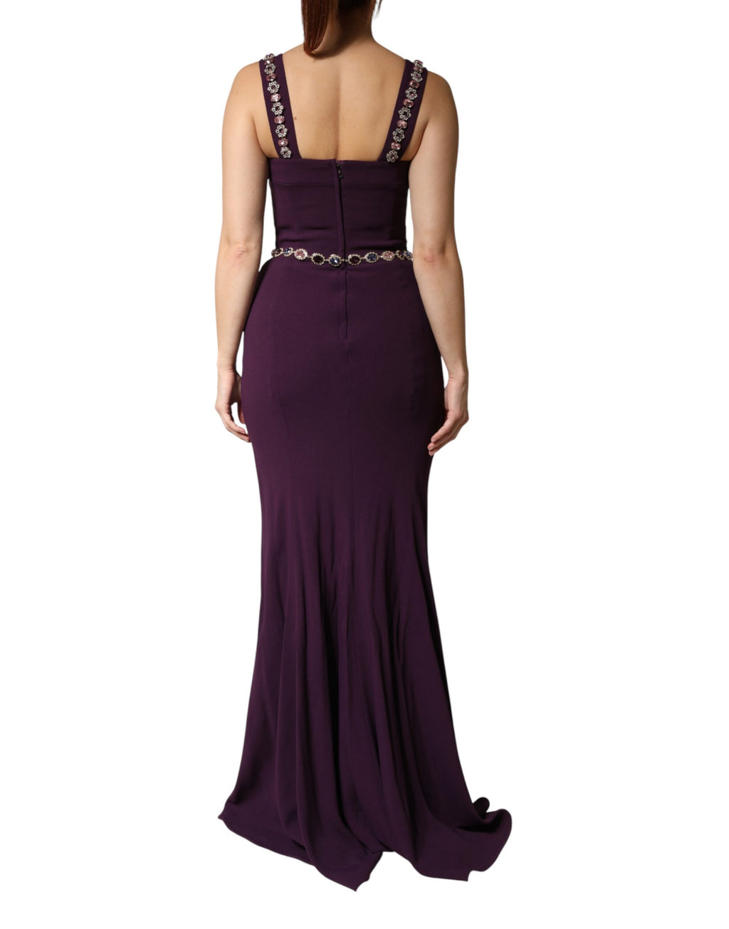 Dolce & Gabbana Violet Embellished Sheath Mermaid Gown Dress - DR81970-40