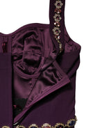 Dolce & Gabbana Violet Embellished Sheath Mermaid Gown Dress - DR81970-40