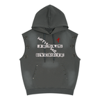 Unisex Vintage Wash Sun Fade Sleeveless Hoodie
