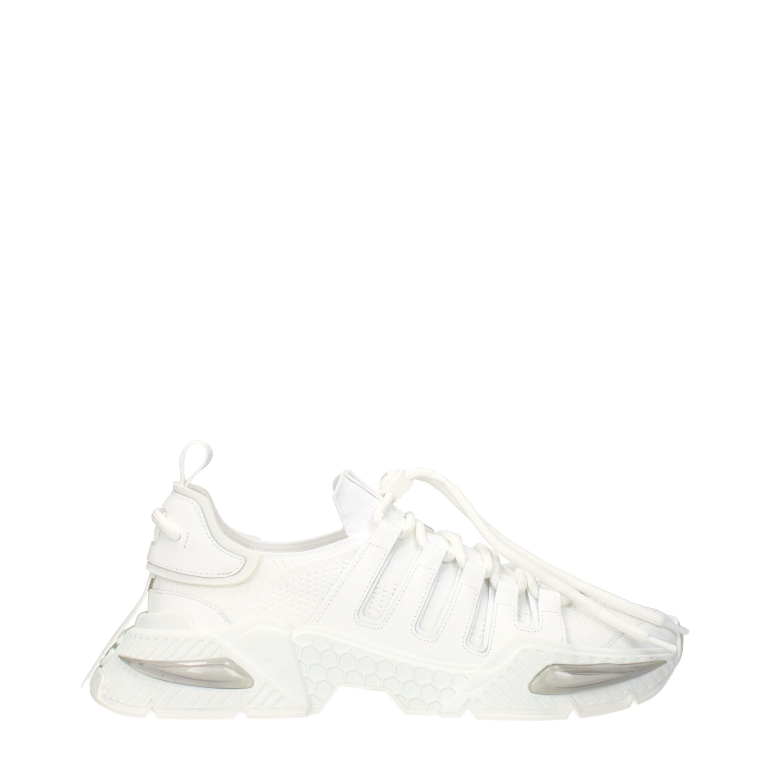 Dolce & Gabbana White Fabric Athletic Sneakers