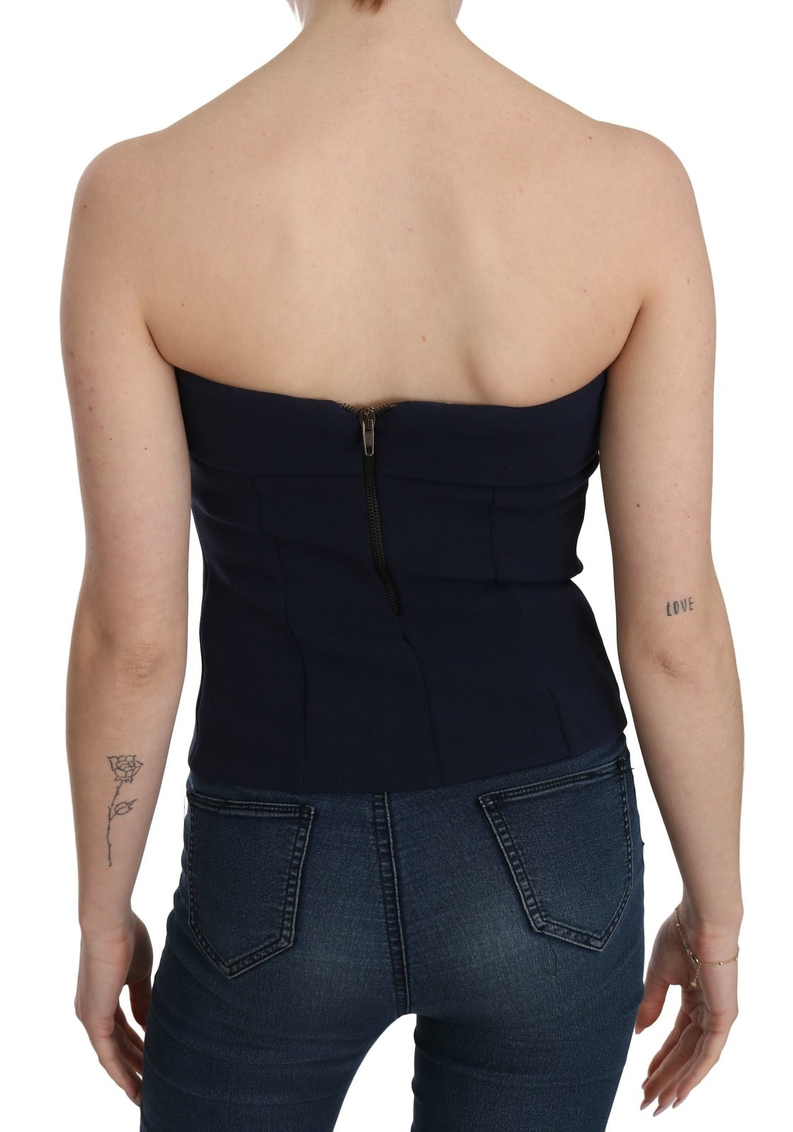 Costume National Strapless Zipper Back Tube Top Blouse - TSH3952-40