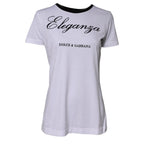 Dolce & Gabbana White Eleganza Cotton Crew Neck Tee T-shirt