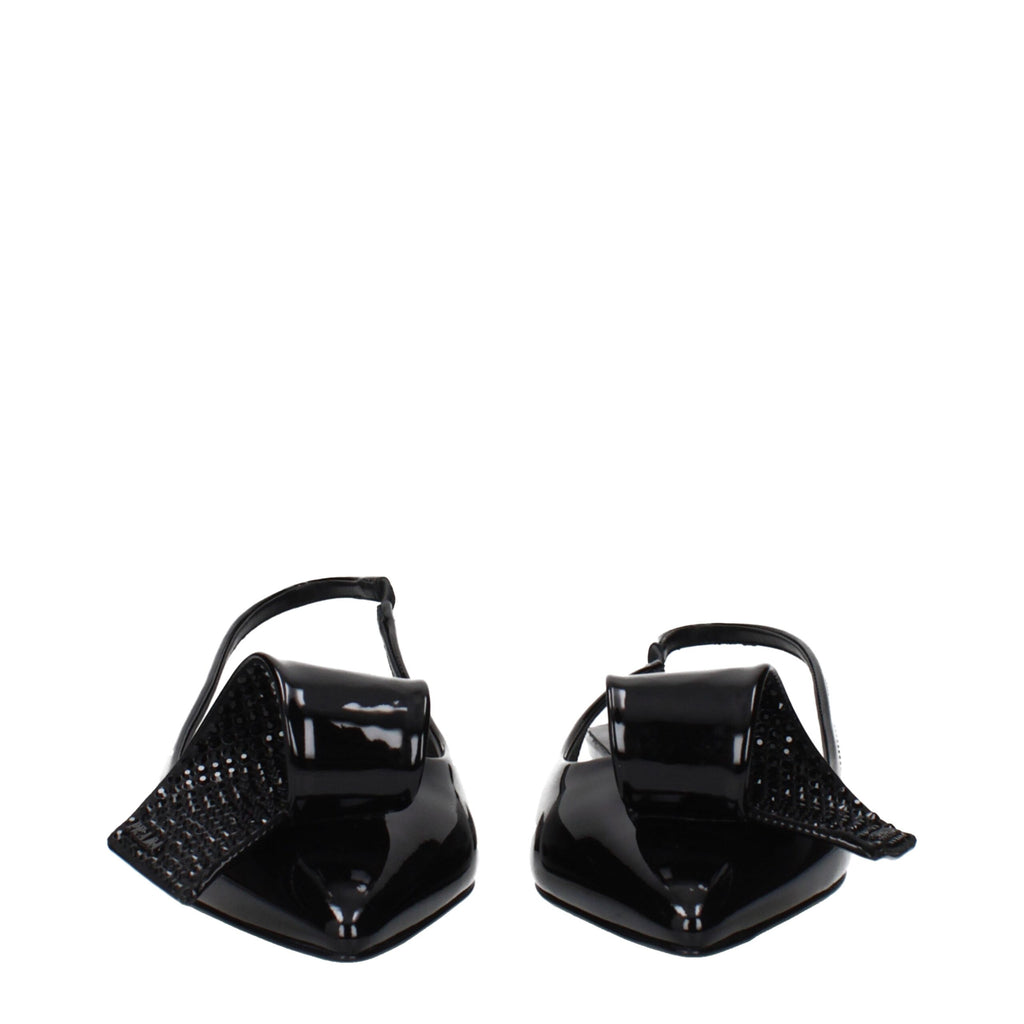 Prada Black Leather Flat Sandals