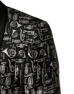 Dolce & Gabbana Black Jazz Club Silk Single Breasted Blazer