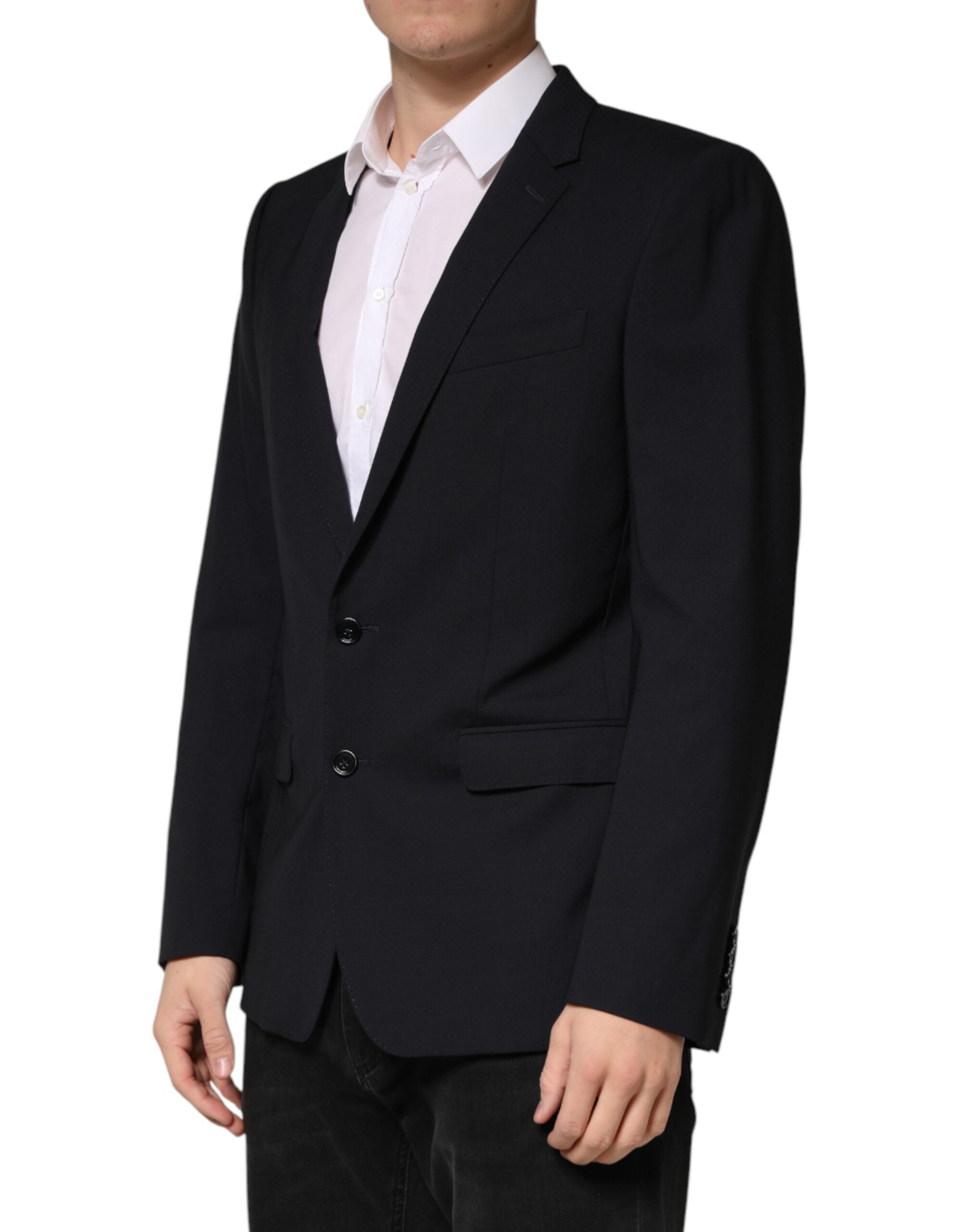 Dolce & Gabbana Black Wool Single Breasted 2 Button Blazer