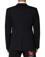 Dolce & Gabbana Black Wool Single Breasted 2 Button Blazer