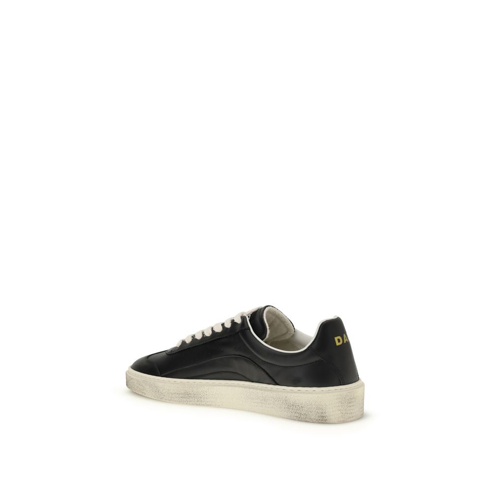 Dsquared² Black Calf Leather Bos Taurus Low Top Sneakers