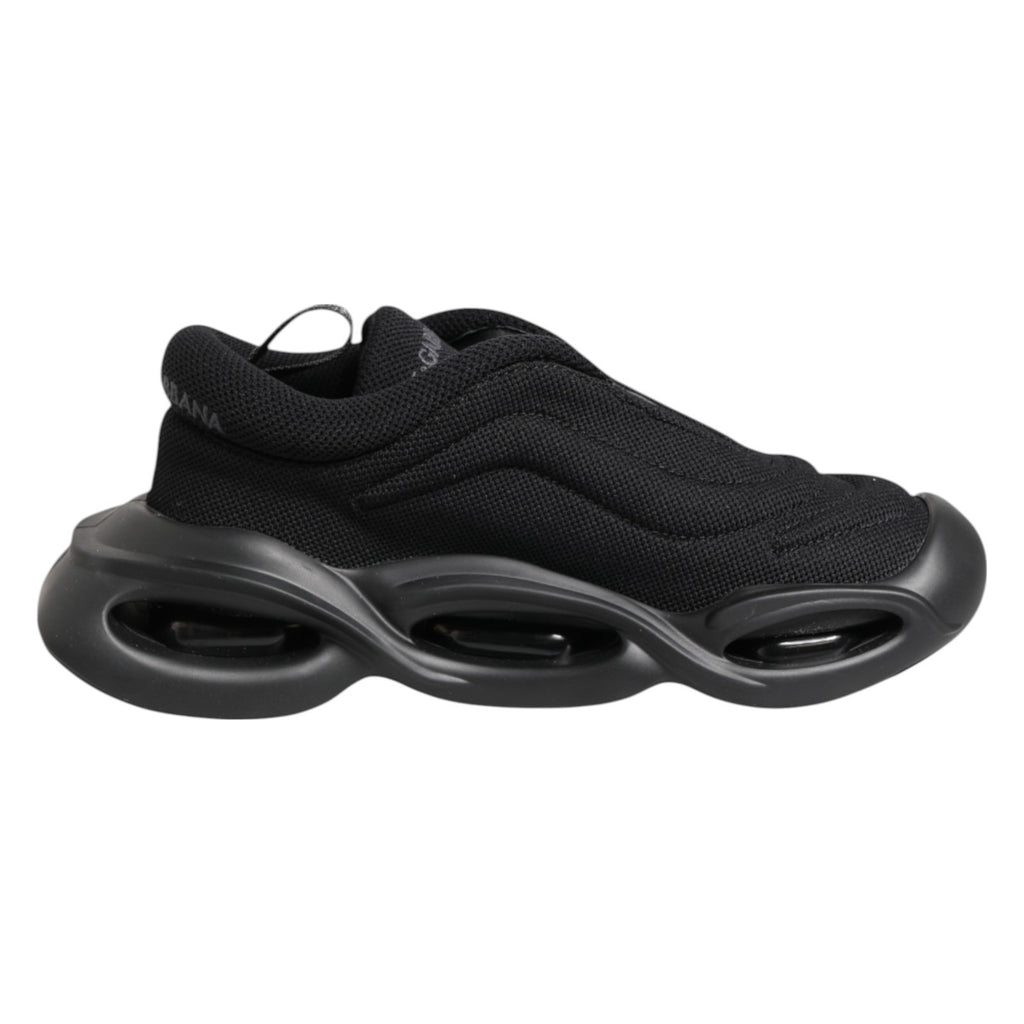 Dolce & Gabbana Black Slip On Low Top Wave Sneakers Shoes