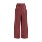 Fendi Bordeaux Silk Dress Pants