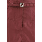 Fendi Bordeaux Silk Dress Pants