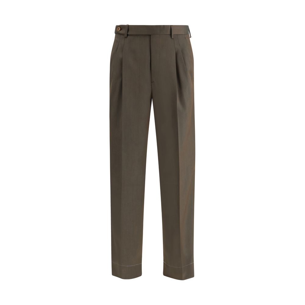 Brioni Bicolor Fleece Wool Casual Pants