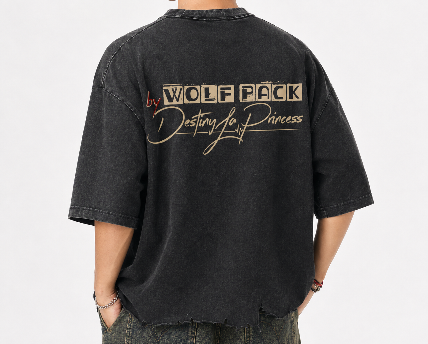 Snow Wash Raw-Hem Boxy T-shirt