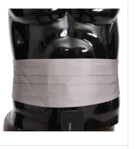 Dolce & Gabbana Gray Men Waist Belt 100% Silk Cummerbund